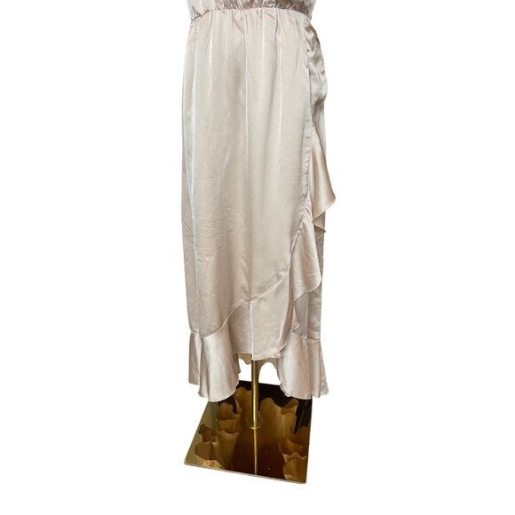 Show Me Your Mumu Champagne Gold Ruffle Maxi Dress Size L Fairy Goddess Romantic - Picture 4 of 10